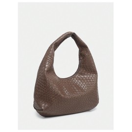 Floerns Women's Vintage Leather Tote Shoulder Handbag Top Handle Hobo Bag Dark Brown One-Size