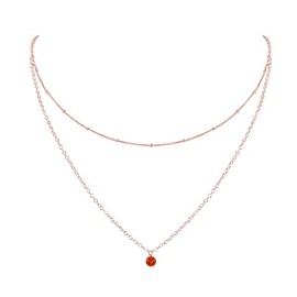 Carnelian Layered Choker in 14k Rose Gold Fill
