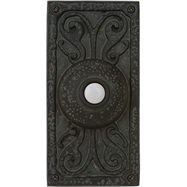 Craftmade PB3037-WB Designer Surface Mount Lighted Doorbell LED Push Button, Weathered Black (5.25"H x 2.63"W)