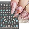 3 Sheets Christmas Nail Art Stickers Decals Gingerbread Santa Claus