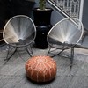 MARRAKESH STYLE Comfortable Leather Ottoman Pouf - Handmade Unstuffed Moroccan