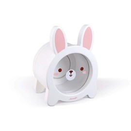 Janod - Wooden Bunny Money Box for Children - Transparent Side and Magnetic Flap - Nursery Decoration - From 3 Years, J04654