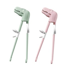 Dinosaur Training Chopsticks,2pcs Chopsticks For Kids ,Reusable Chopsticks Learning Chopstick Helper,Pink+Green