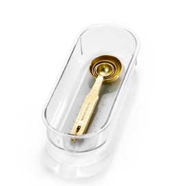 madesmart - 90666 madesmart Clear Soft Grip 8x3 Bin Organizer, 7.88" x 3.31", Lt. Grey