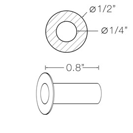 Fayevorite Stainless Steel Protective Sleeves for 1/8" 5/32" or 3/16" Deck Cable Railing, Wood Posts Protector Grommets DIY Balustrade T316 Marine Grade (50)