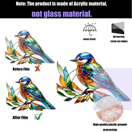 Set of 3 pcs Hummingbird Suncatcher, Acrylic Birds Ornaments, Spirit Birds Suncatcher, Not 3D Style, Sun Catchers Indoor Window, Acrylic Ornaments Christmas Decoration (Style-D)