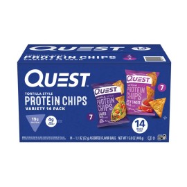 Quest Tortilla Protein Chips Variety 14ct - 19g Protein, Low Carb, Keto