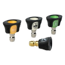 Greenworks Rubber Grib Pressure Washer Nozzle Set. Includes The soap, 15,25, and 40 Degree nozzles
