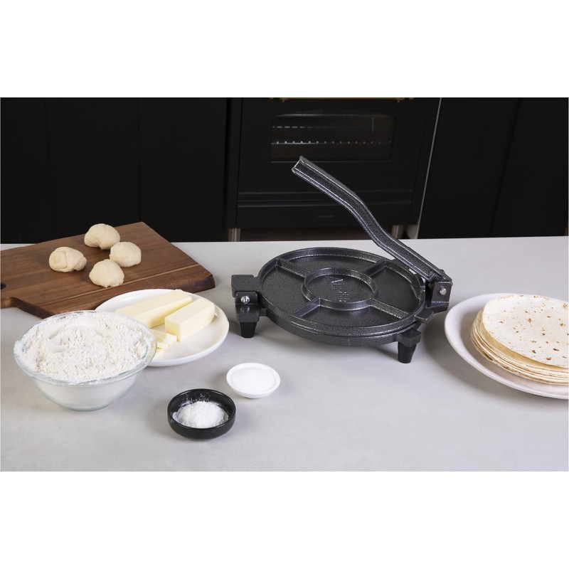 ALPHA LIVING Tortilla Press – 10 Inch Cast Iron Quesadilla