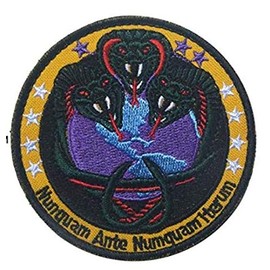 USAF Black Ops Area 51 NRO National Recon Office Snakes Never Before Again Military Patch Fabric Embroidered Badges Patch Tactical Stickers for Clothes with Hook & Loop