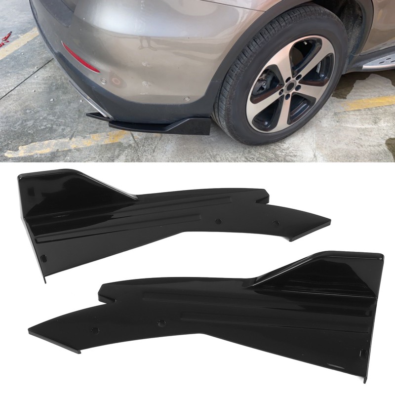 2PCS Car Rear Bumper Canard Lip Side Skirt Splitter Spoiler