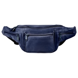 LEONARDO VERRELLI 3900037 Unisex Bum Bag Leather, blue, Hip bag