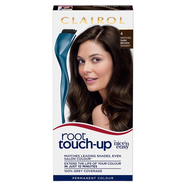 Clairol Root Touch-Up Permanent Hair Dye, 4 Dark Brown