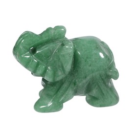Lovionus89 40 mm Hand Carved Crystal Elephant Figures, Happy Bag, Stone Animal Statue, Sculpture, Home Decoration, Green Aventurine