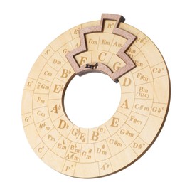 Ptwola Circle of Fifths Wheel Wooden Round Melody Chord Tool 6.3 inches Large Size Notes Chords Key Signature Music Theory Learning Tool for Musicians Songwriting Beginners