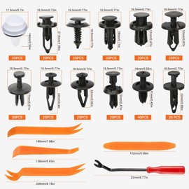 305 Pcs Car Trim Clips Set - Includes 300 Auto Fasteners & 5 Trim Removal Tools - Universal Car Body Trim-Clips for Door Panels & Bumpers