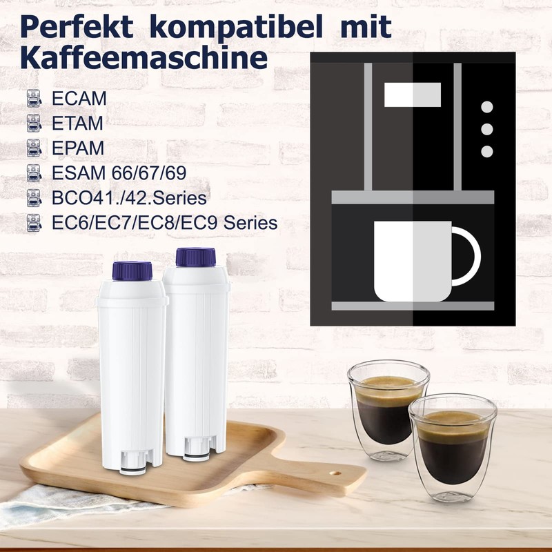 ARETHONE Water Filter, Replacement for De'Longhi Coffee Machines DLSC002 Filter,