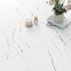 FunStick Peel and Stick Floor Tile White Marble Vinyl Flooring