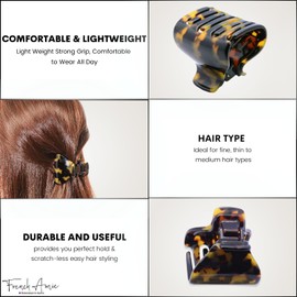 French Amie Big Fat Tokyo Handmade Hair Grip Claw Clips Clamps Indoor Outdoor for Women and Girls