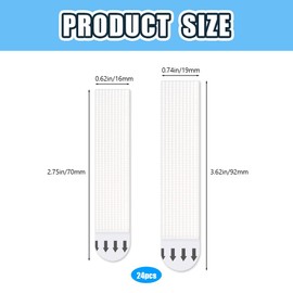 WeddHuis 24 Pairs (48 Strips) Picture Mounting Strips, Picture Mounting Strips, Picture Mounting Strips, Picture Mounting Strips, for Posters, Frames and Mirrors, White, 20 x 92 mm