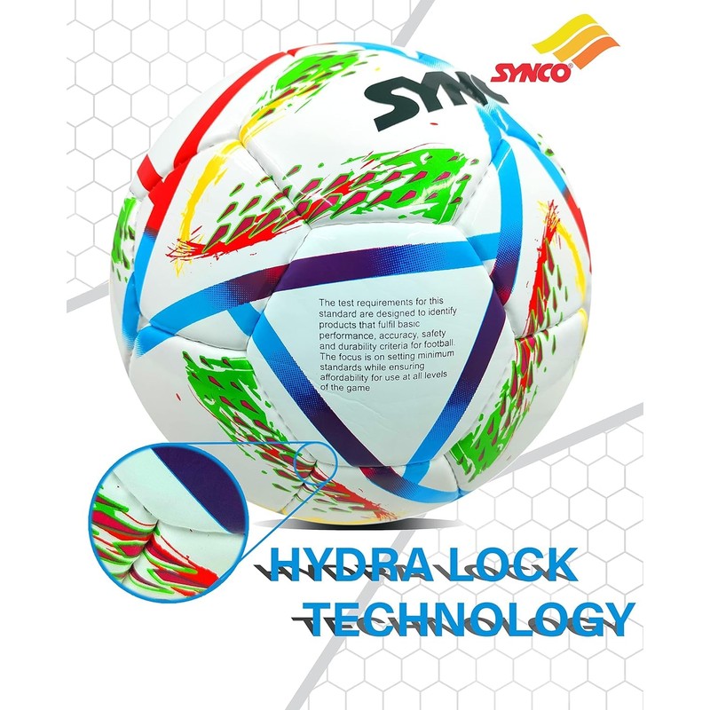 Synco FIFA Certified Football Size 5 Hand Stitched Hydra Lock