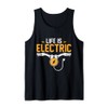 Life Is Electric Funny E-Bike Electric Bicycle Biking Mens Tank