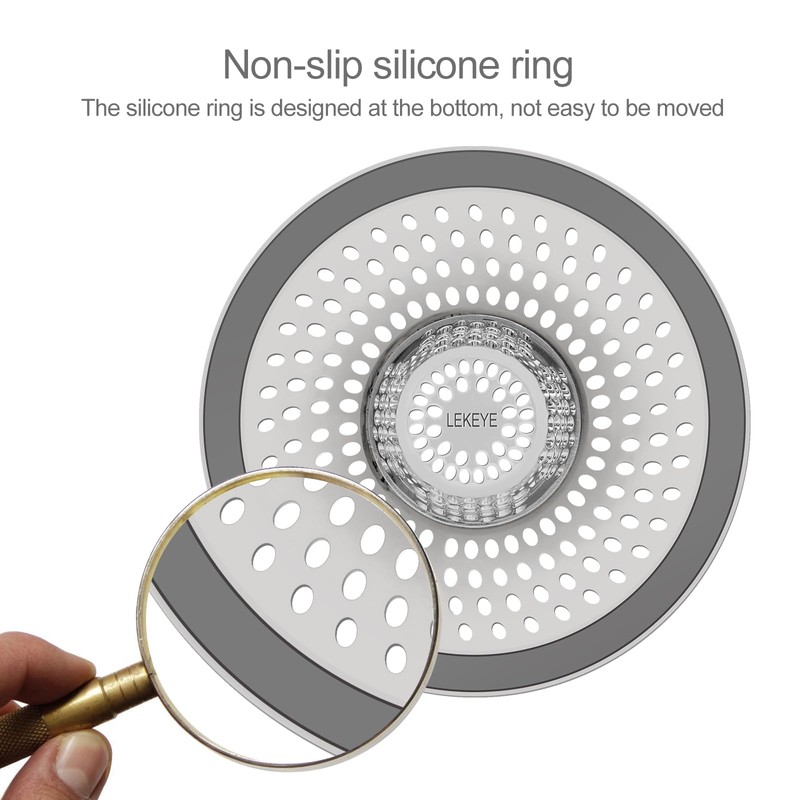 LEKEYE Shower Drain Hair Catcher/Bathroom Drain Cover/Bathtub Drain Strainer/Shower Stall