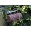 London Craftwork Vintage Brown Leather Roll Bag + Bike Repair