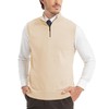 Kallspin Men’s Pure Cotton Quarter Zipper Sweater Vest V-Neck Lightweight