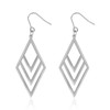 Pure Titanium Dangle Earrings Silver Rhombus Drop Earring