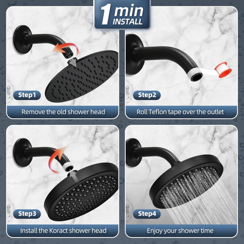 Koract Shower Head High Pressure Rain Premium Quality Luxury Design