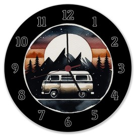 Motorhome Wall Clock Unique Camping Cart Clock Caravan Design for Vehicle Camping Leisure Travel Lovers Gift