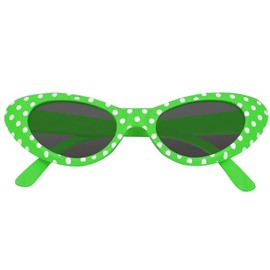 Das Kostümland Cat Eye glasses Sandy with dots (light green)