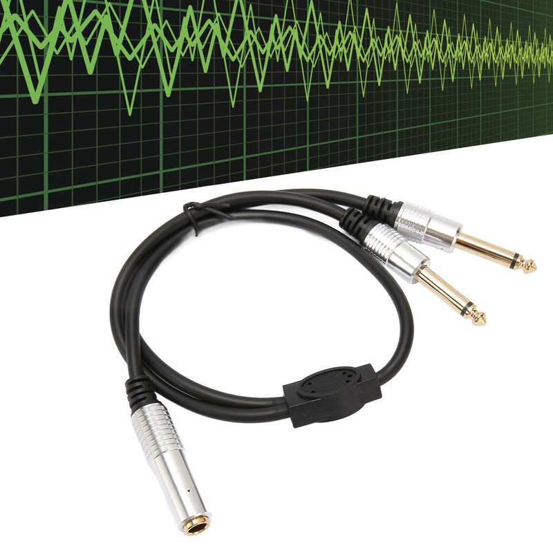 6.35mm Splitter Cable Female to Dual Male Gold Plated Plug