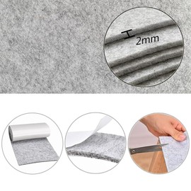 Felt Self Adhesive Liners, 11.8 x 78.8 inch Craft Felt Fabric Roll,Thick Cushioned Fabric for Drawer Chair Kitchen Cabinets (Grey, 11.8 * 78.8)