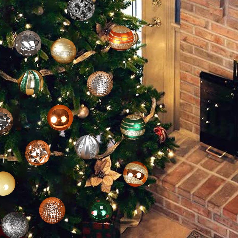 predolo 36Pcs Christmas Balls Christmas Tree Ornaments,Ball Christmas Tree Baubles