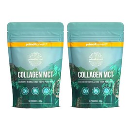 Primal Harvest Primal Harvest? Collagen MCT Pulver (60 Portionen) - Bioaktives Premium Collagen Complex - nachhaltige Grasftterung - Kollagen Hydrolysat - Kokosnuss?lpulver- Geschmacksneutral- optimale L?slichkeit
