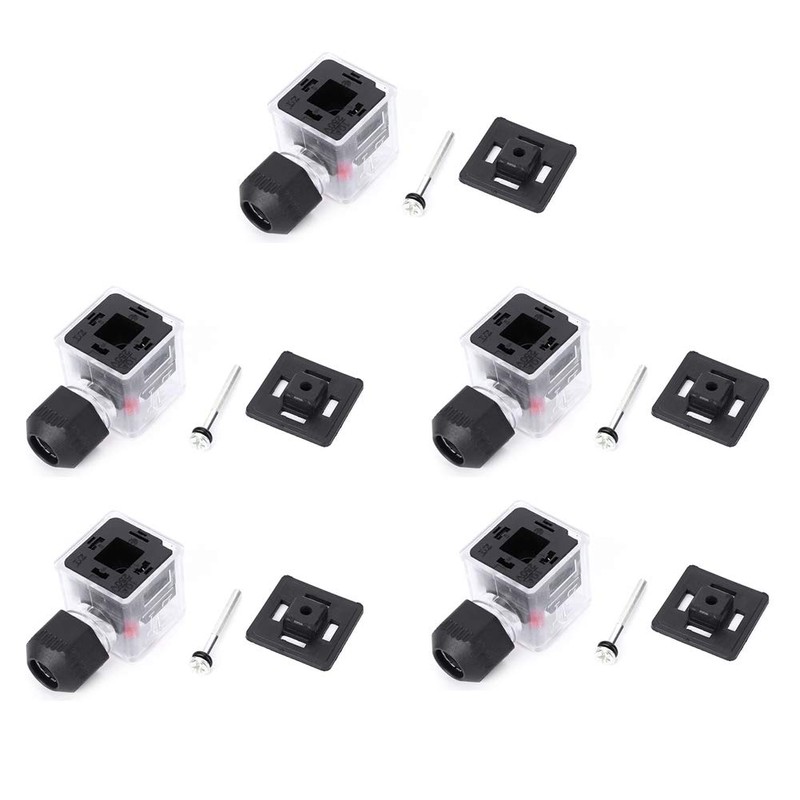 5Pcs Waterproof Solenoid Valve Accessories Plug 12V 24V, Universal DC