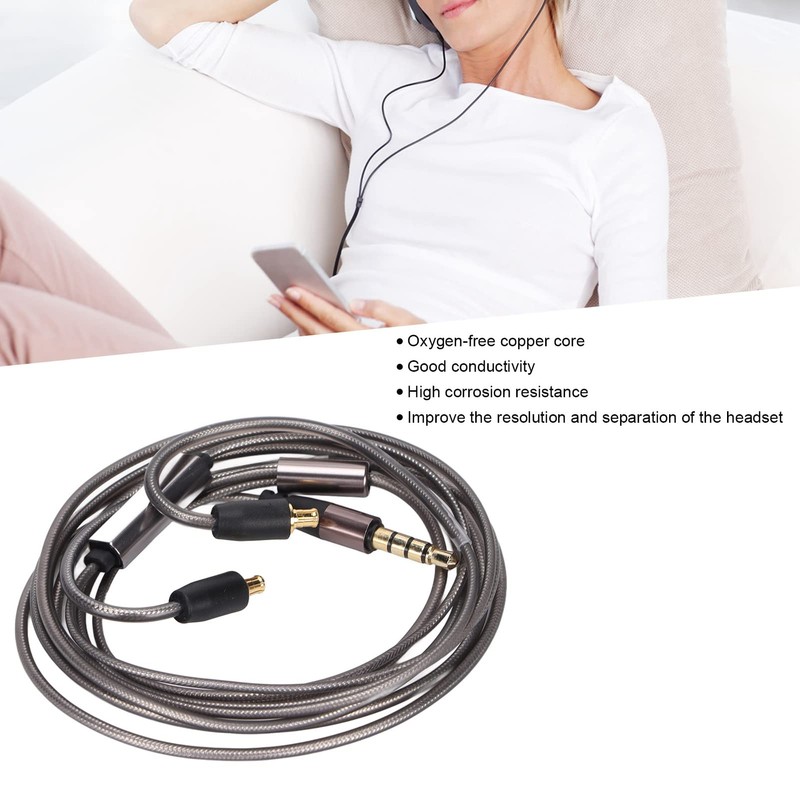 Yunseity A2DC Jack Headphone Cable Headphone Upgrade Cable with Microphone