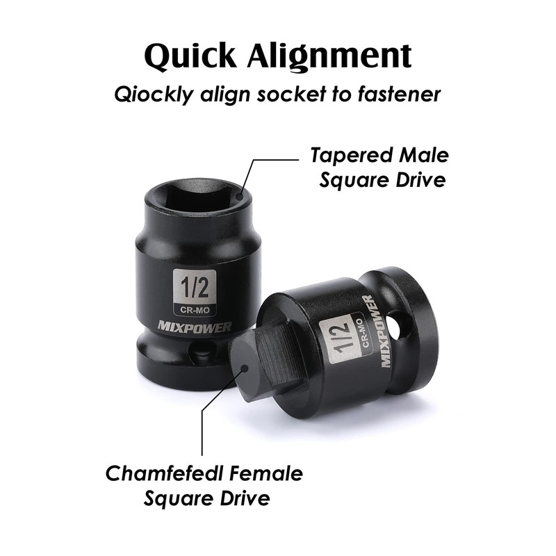MIXPOWER 8 Pieces 1/2-inch Drive Pipe Plug Socket Set, SAE,