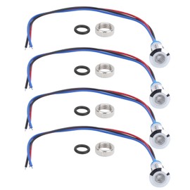 4 Set LED Indicator Light Signal 2Color Common Anode Waterproof Metal 8mm 220V(Red Blue )