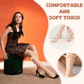 Bryndo 14 Pairs Breathable Knee High Pop Stocks, 10 Deniers Knee High Tights, Light Skin Color Sheer Hosiery, Nylon Knee Length Socks For Women, Comfortable and Lightweight