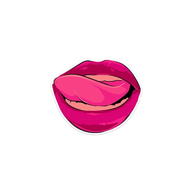 Licking Lips Laptop Trackpad Sticker 3" Tall x 3.5" Wide