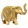 ITOS365 Brass Trunk Up Elephant Statues Set of 2 -