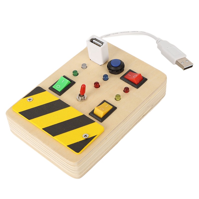 Light Switch Sensory Board Electric Wooden LED Early Education Color