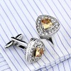 S&W SHLAX&WING Cufflinks for Men Triangle Yellow Crystal Men's Cuff