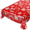 ANRO Oilcloth Tablecloth Oilcloth Washable Tablecloth Christmas Mood Red 120