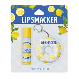 Lip Smacker Bálsamo Labial Hidratante Sabor Limón con Porta Bálsamo y Llavero | Lip Balm Aromático y Humectante para Labios Suaves y Protegidos, 4 g