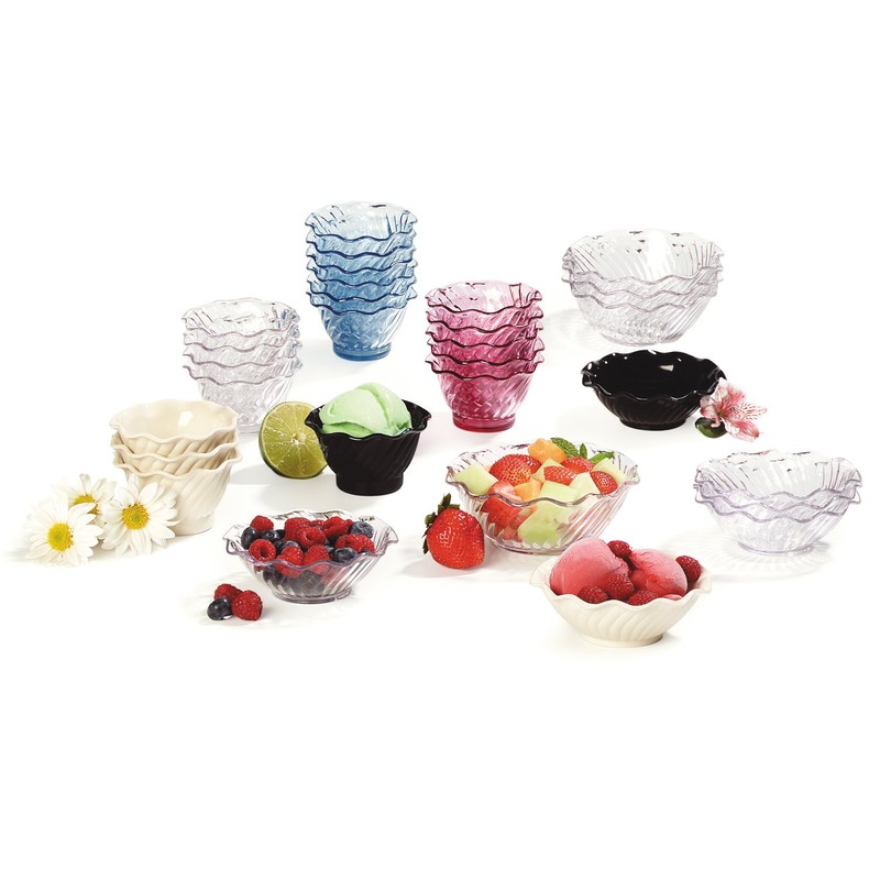 Carlisle FoodService Products Plastic Dessert Dish, 5 Ounces, Clear (Pack