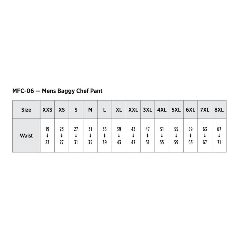 Chef Designs Men's Baggy Chef Pant, Black/White Check, X-Large